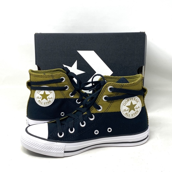 Converse Chuck Taylor High Shoes Women Size Khaki Black Canvas Sneakers A04512F - Picture 7 of 9